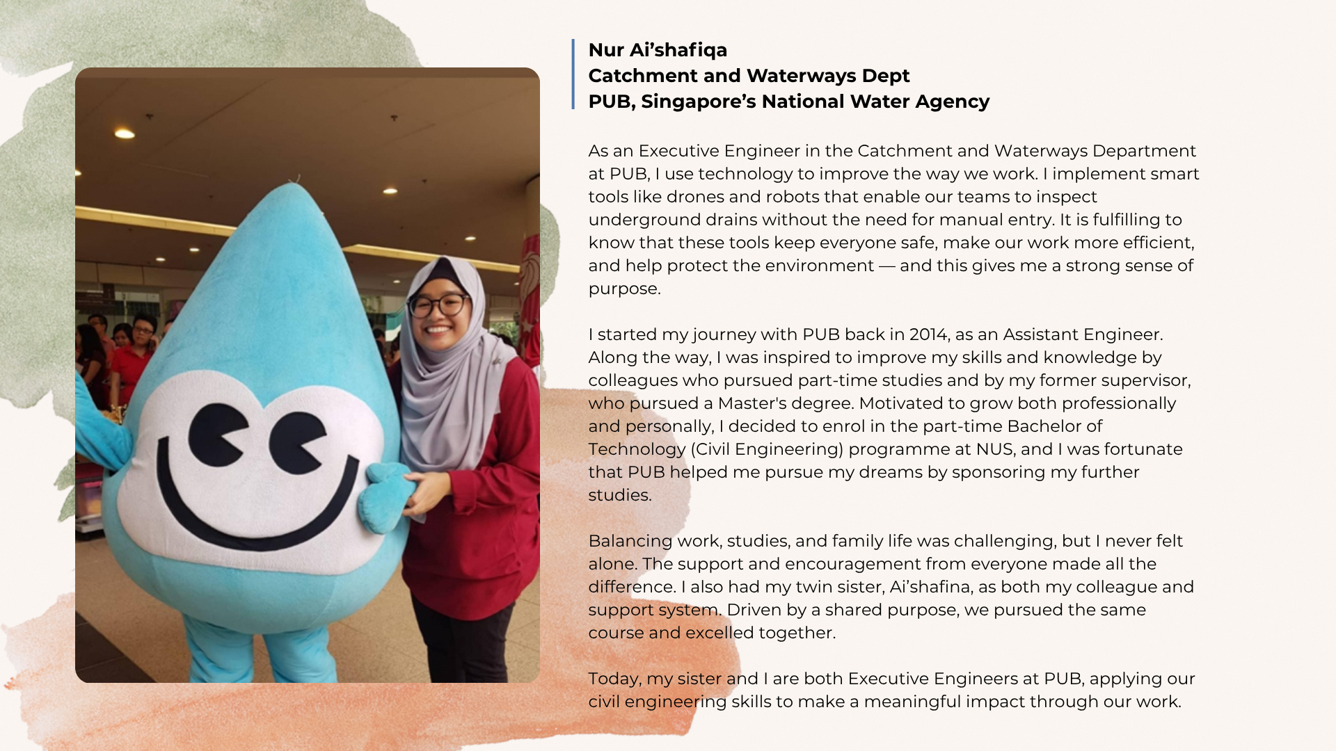 Nur Ai'shafiqa from PUB's Catchment and Waterways Dept